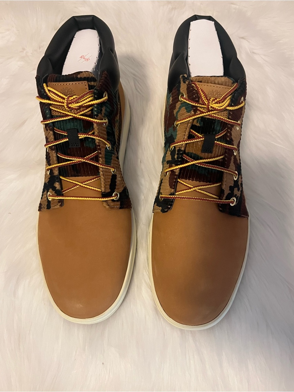 Timberland Davis Square Chukka Boots Men’s 11.5 Wheat Leather & Fatigue Camo New - Picture 6 of 11